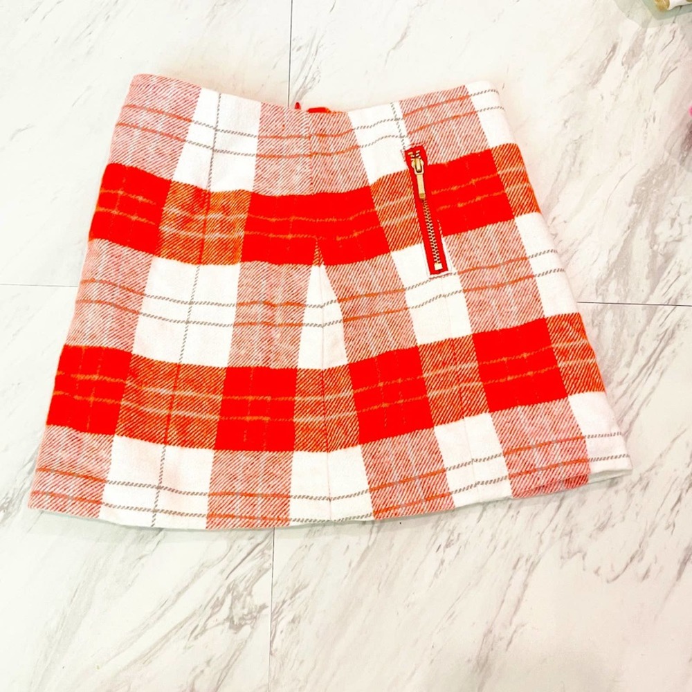 Gymboree Plaid Skirt Mini Size 5 Orange and White NWT